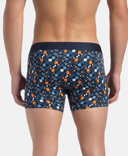Image of Jockey FP23 Men's Super Combed Cotton Elastane Stretch Printed Trunk with Ultrasoft Waistband
