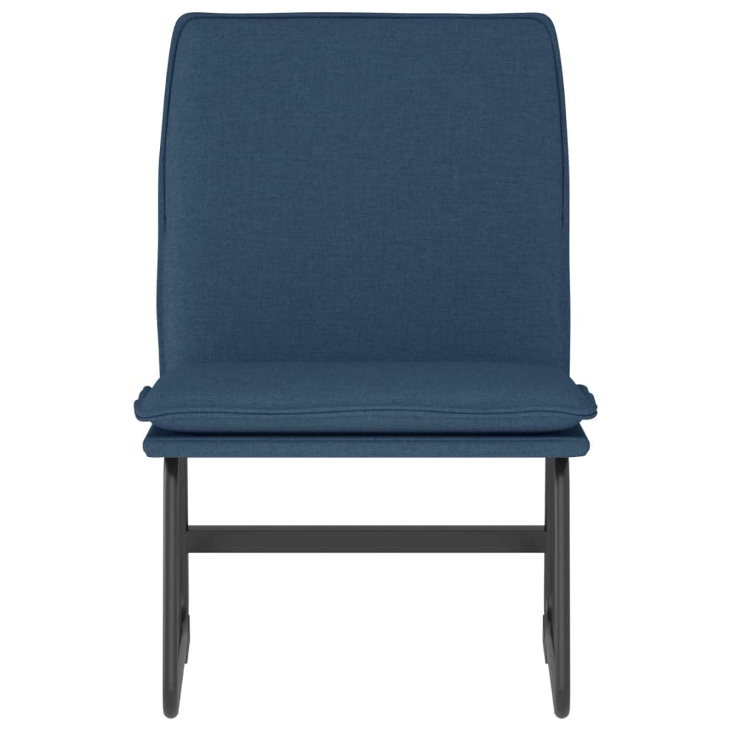 Sedia Lounge Blu in Tessuto 52x75x76 cm con Schienale Imbottito e Gambe Antiscivolo per Relax, Salotto, Studio, Camera, Ufficio, Riposo e Lettura