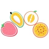 TOYZFRIENDY 4 Stück Teiliges Küchen Reinigungsschwamm in Fruchtform Dicke Spülschwämme für...