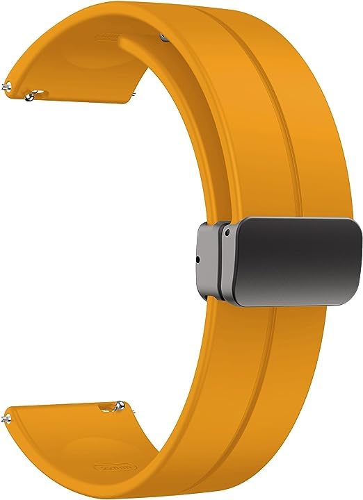 Image of 22 mm Silicone Magnetic Watch Straps Belt Band Compatible with Noise ColorFit Ultra /Ultra 2, FireBoltt, Boat, Active /GPS, Buzz, Nav & Nav+, Universal Smartwatch Straps