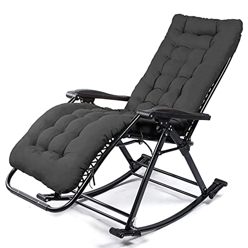 Generisch - Tragbarer klappbarer Zero Gravity Schaukelstuhl – Liegender Rasenstuhl mit abnehmbarem Kissen für Camping, Terrasse, Garten, Entspannung im Freien, Schwarz