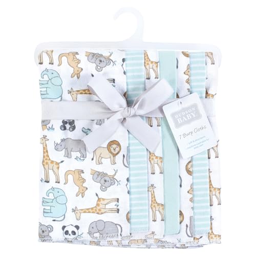 Image of Hudson Baby Unisex Baby Flannel Burp Cloth 7pk, Kangaroo, One Size