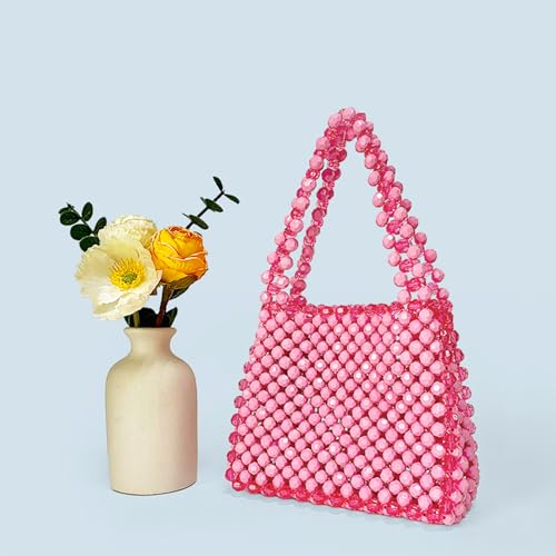 Bolso de mano cuadrado con cuentas para mujer miniatura 7
