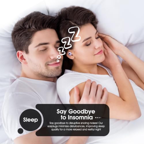 Image of Noise Cancelling Ear Plugs for Sleeping, Reusable Silicone Ear Plugs for Noise Reduction, Soft Hearing Protection with 8 Ear Tips for Concerts, Work, Shooting, and Travel (Lavender)