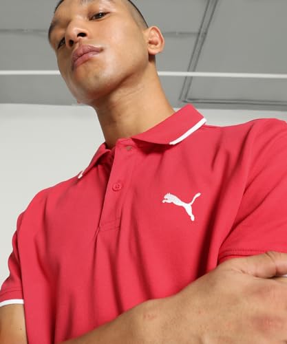 Image of Puma Men Tipping Collar Pure Cotton Slim Fit Polo T-Shirt