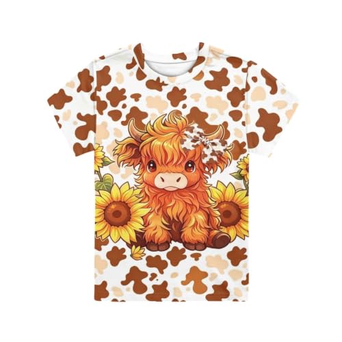 Image of Xhuibop Kids Tshirts Girls Boys 3-16 Years Summer Clothes for Teens Loose Fitting Tops