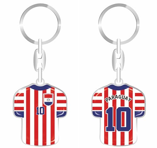 daged Paraguay - Llavero con diseño de camiseta (revestimiento de resina, efecto 3D y pegatina práctica), multicolor, 90 mm