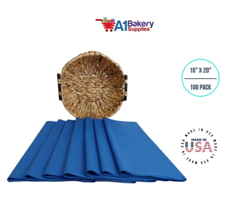 A1 Bakery Supplies Dark Blue Tissue Paper 15 Inch X 20 Inch - 100 Sheet Pack Premium Tissue Paper High Uality Tissue Paper Made In Usa #TOP7