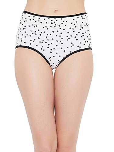 Image of Clovia Women's Cotton High Waist Heart Print Hipster Panty