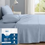 Degrees of Comfort Coolmax Cooling Sheets for King Size Bed | Best Sheet Set for Hot Sleepers | Soft, Deep Pocket 4-Pcs - Light Blue