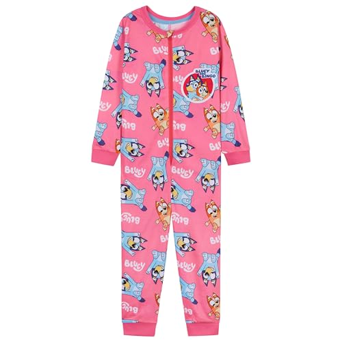 La mejor selección de Pijamas de una pieza para Niña los más solicitados. 41 Bluey - Pijama de una pieza para niñas con mangas y tobillos, Rosado, 3 Años/4 Años