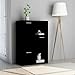 MOONAIRY Szafka magazynowa, szafka, kredens, komoda do sypialni, meble do salonu, szafa sypialni, czarna płyta wiórowa 60 x 29,5 x 90 cm