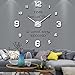 Vangold Adesivo da parete con orologio moderno senza cornice, in metallo, con specchio in acrilico, 3D, ideale per fai da te e decorare la casa-2 anni di garanzia (Argento-22)