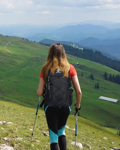 mokzer Hiking Camping Backpack Lightweight Water Resistant 40L Cycling Trekking Ruckback For Men Women Outdoor Travel Daypack(Black) - Image 7