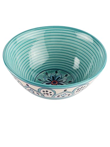 Image of miah decor Ceramic Serving Bowl Handmade Stoneware Matte Finish Serving Bowl for Food Salad Curries Pasta Noodles Snacks Rice Chutney Breakfast (MD-243)