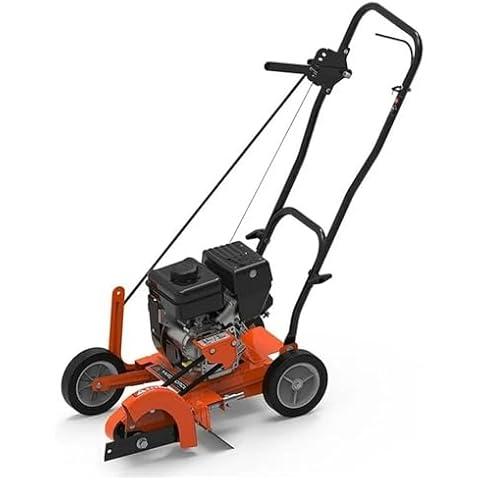 Yard Force 9 Inch 79cc Heavy Duty Hardened Steel Blade Gas Powered 4 Stroke Walk Behind Landscape Edger with Included Extra Blade Cover