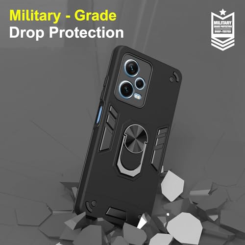Image of NDCOM for Redmi Note 12 Pro Plus 5G Back Cover | Premium Protection for Redmi Note 12 Pro Plus 5+G Back Cover with Kickstand Ring Holder