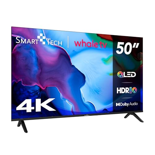 Smart Tech 50QH02K, 50 Zoll (126 cm) UHD QLED Smart TV, Netflix, Youtube, Prime Video, Disney+, DAZN, Whale TV