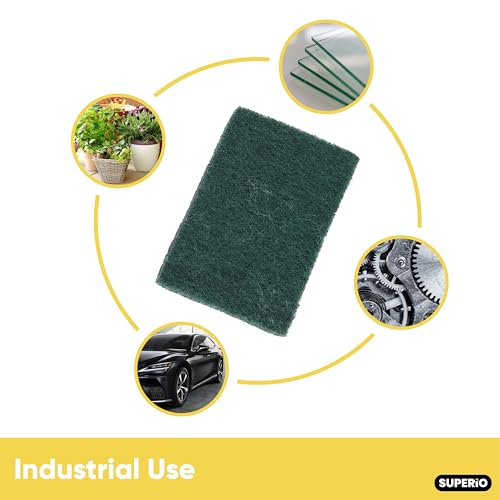 Image of Scouring Pad Non-Scratching Scrubber Non-Scratch Cleaning Scrub Pads Heavy Duty Scouring Pad Reusable Kitchen Scrubbing Pad Pack of 30 Green, by Superio