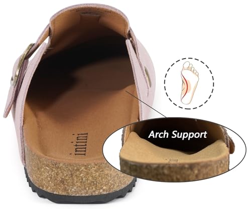 Image of Genuine Suede Clogs Womens Mens Cork Footbed Sandals Potato Shoes | Unisex Suede Leather Mules ,Arch Support,Adjustable Metal Buckle,Cork and Rubber,Wonderful Quality
