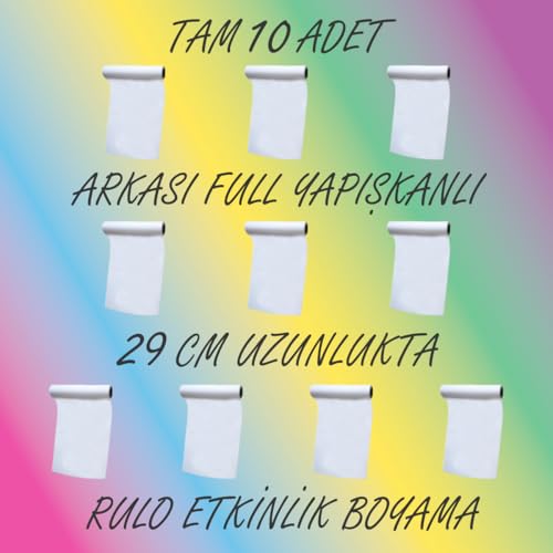 Notyaz Yapışkanlı Duvar Boyama Kağıdı, 29 cm Genişlik, 10 Metre Rulo, Çocuklar için Kaymaz Resim Kağıdı 10'LU