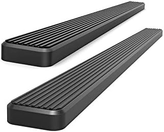 APS 4in Black iBoard Running Boards Compatible with Ford F150 SuperCrew Cab & 17-22 F250 15-23