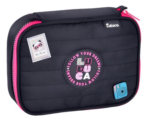 Clio Style Estojo Luluca Box Escolar, Juvenil, Original, Cores Variadas (Preto - lu24640 / Liso)