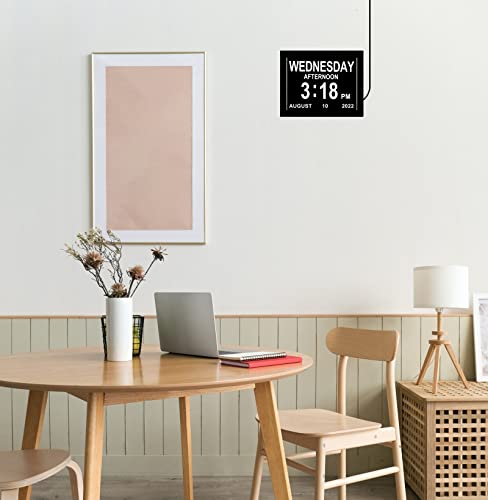 Digital Calendar Clock Date And Time Day Of The Week Clock 8 Alarm Options + Auto Dimming For Seniors Dementia Elderly Patients #TOP7