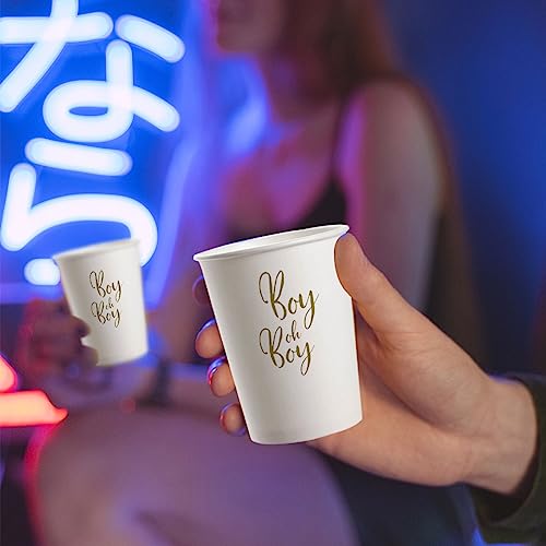 Geloar BABY SHOWER PARTY CUPS 20 Pack 9Oz Gold Boy Oh Boy Disposable Paper Party Cups For Baby Shower Baby Welcome Party thumb #5