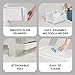 IRIS USA Plastic Drawer Storage Organizer, 4-Drawers, for Classroom Art Supplies Dresser Closet Bathroom Dorm Bedroom Laundry Room, Wide, White Frame with Matte White Front Panels