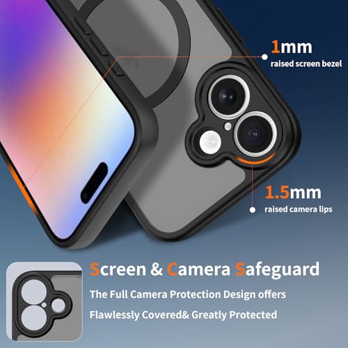 Image of Enflamo for iPhone 17 Case | Matte Frosted Ultra Hybrid | Hard Back Cover Compatible with Mag-Safe | Camera Bump Protection (Black)