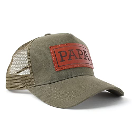 Image of Dad Hat Gift for Father's Day - New Grandpa Gift Trucker Hat for Dad Golf Hat with Custom Leather Patch