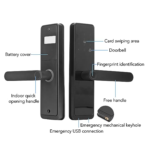 Fechadura De Porta Com Impressão Digital, Segurança Biométrica Sem Chave, Controle Por Aplicativo, B