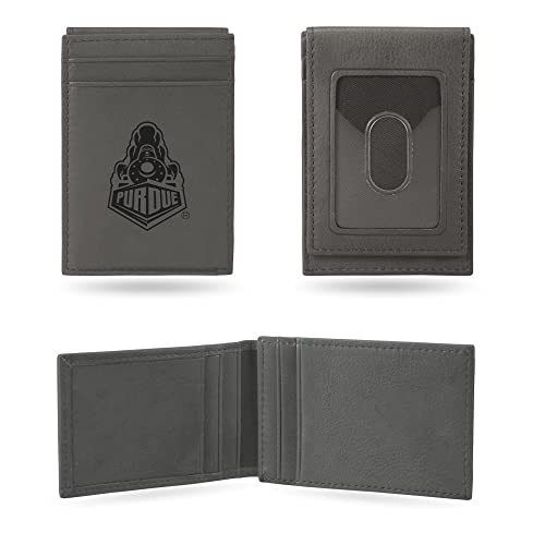 Image of Rico Industries NCAA Gray Laser Engraved Front Pocket Wallet - Compact /Comfortable /Slim