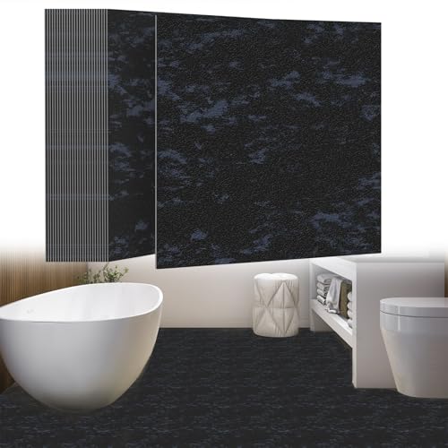 UISEBRT Piastrelle autoadesive 27 pezzi 2,51m² Rivestimento per pavimento in PVC in effetto cemento Piastrelle adesive in vinile in formato continuo per cucina, bagno, corridoio, zona giorno 30×30cm