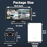 10.36" Wired Backup Camera System with 4 HD 1080P Cameras for Truck/RV - Image 3