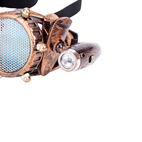 ZAIQUN Retro Goggles Vintage Steampunk Glasses Rave Crystal Lenses for Cosplay Halloween steampunk buy now online