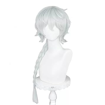 Xingwang Queen Anime Bungo Stray Dogs Cosplay Wig Long Braid Pale Silvery-blue مقاومة للحرارة الاصطناعية هالوين حزب الباروكات نيكولاي جوجول