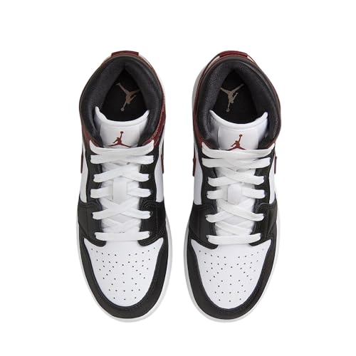 Air Jordan 1 Mid SE Big Kids' Shoes (HF3193-102, White/Black/Dark Pony)3