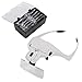 FTVOGUE Head Mount Magnifier with 2 Led Head Lights + 5 Pcs Lenses Hands Eyeglasses Bracket Magnifier