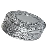Alipis Caja de Joyería Vintage de Aleación Retro, Estuche Ovalado Ligero y Práctico para Guardar Joyas, Adecuado para Obsequio o Viaje