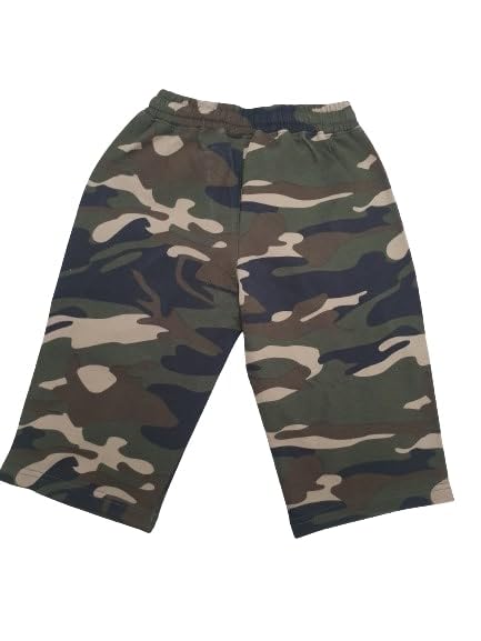 PUPPET-NXCamouflage Army Capri Shorts for Boys - Pull-On Military Shorts with Drawstring Closure, Moisture-Wicking, Quick-Drying Bottoms - Active Outdoor Wear