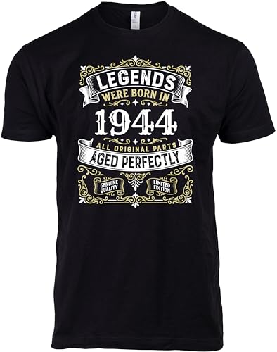 82nd Birthday Gift T-Shirt for 82 Year Old Man - Funny 82nd B-Day Humor Gag Tee for Men Born in 1944 - (Men,M)