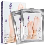 Exfoliating Foot Peeling Mask, SOCU Lavender Sock Foot Mask, Remove Calluses and Dead Skin, 2 Pairs
