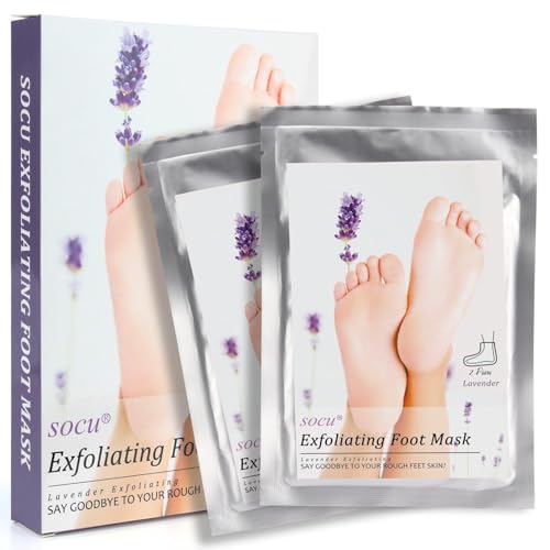 Exfoliating Foot Peeling Mask, SOCU Lavender Sock Foot Mask, Remove Calluses and Dead Skin, 2 Pairs ¡­ (2 Pack)