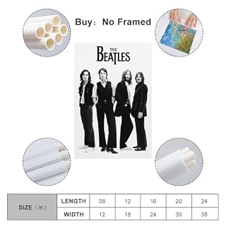 DATOZA Poster décoratif sur toile des Beatles – Impression sur toile moderne pour chambre à coucher – 30 x 45 cm - Les Beatles, Paul McCartney, John Lennon, RIngo Starr, George Harrison DATOZA Poster décoratif sur toile des Beatles - Impression sur toile moderne pour chambre à coucher - 30 x 45 cm – Image 2
