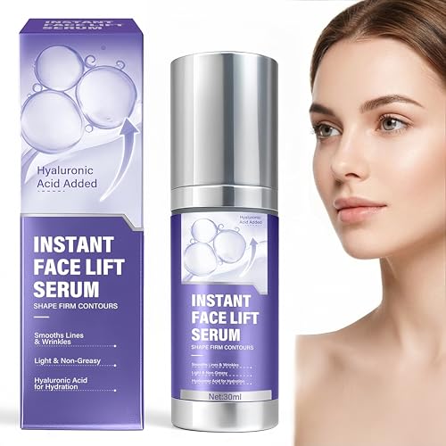 Instant Face Lift Serum, Firming & Contouring Essence with Hyaluronic Acid & Peptides - Skin Tightening Facial Serum for Enhanced Elasticity & Radiance