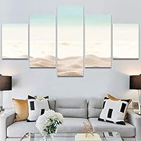 SIGNWIN 5 Panel Canvas Wall Art Modern Art Beach Coastal Multicolor Photography Relax/Calm Tropical for Home Decorations Ready to Hang - 60