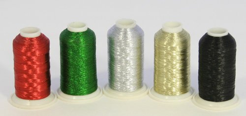 New Threadnanny 5 Cones Metallic Machine Embroidery Thread #TOP18