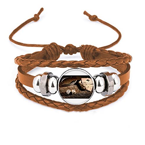 Bracelet en cuir poker pour vos soirées casino et tournois de cartes entre amis